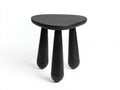 Table d'appoint ronde 45×45×48 cm - bois noir - plateau circulaire à 3 pieds pour chambre à coucher