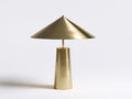 Lampe de bureau 48×48×54 cm - métal effet laiton vieilli - abat-jour plat conique pour chambre à coucher
