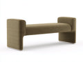 Banc tapissé 150×50×48 cm - tissu kaki - accoudoirs hauts design moderne pour chambre à coucher