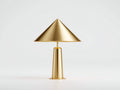 Lampe de bureau 38×38×50 cm - métal doré - grand abat-jour pyramidal pour chambre à coucher