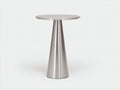 Table d'appoint 45×45×60 cm - métal argenté finition brossée - plateau rond style contemporain pour chambre à coucher