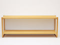Console 140×38×75 cm - bois clair - plateau long et tablette basse pour chambre à coucher