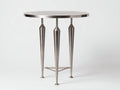 Table d'appoint ronde 55×55×62 cm - acier inoxydable argenté - structure à trois pieds pour chambre à coucher