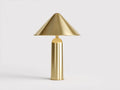 Lampe de bureau 35×35×55 cm - métal doré finition brillante - abat-jour conique style contemporain pour chambre à coucher
